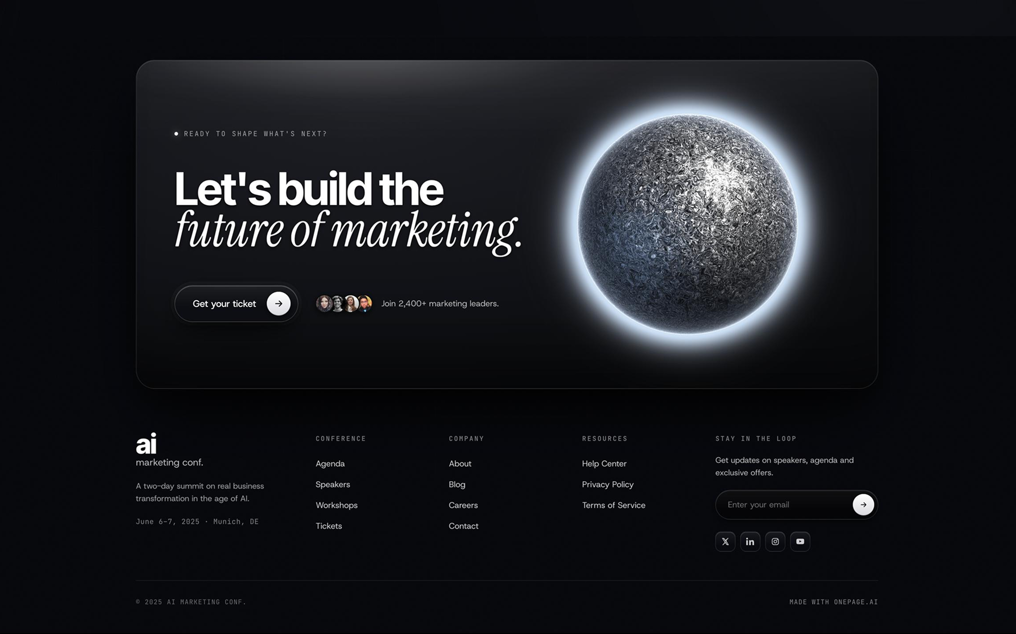 Onepage screenshot