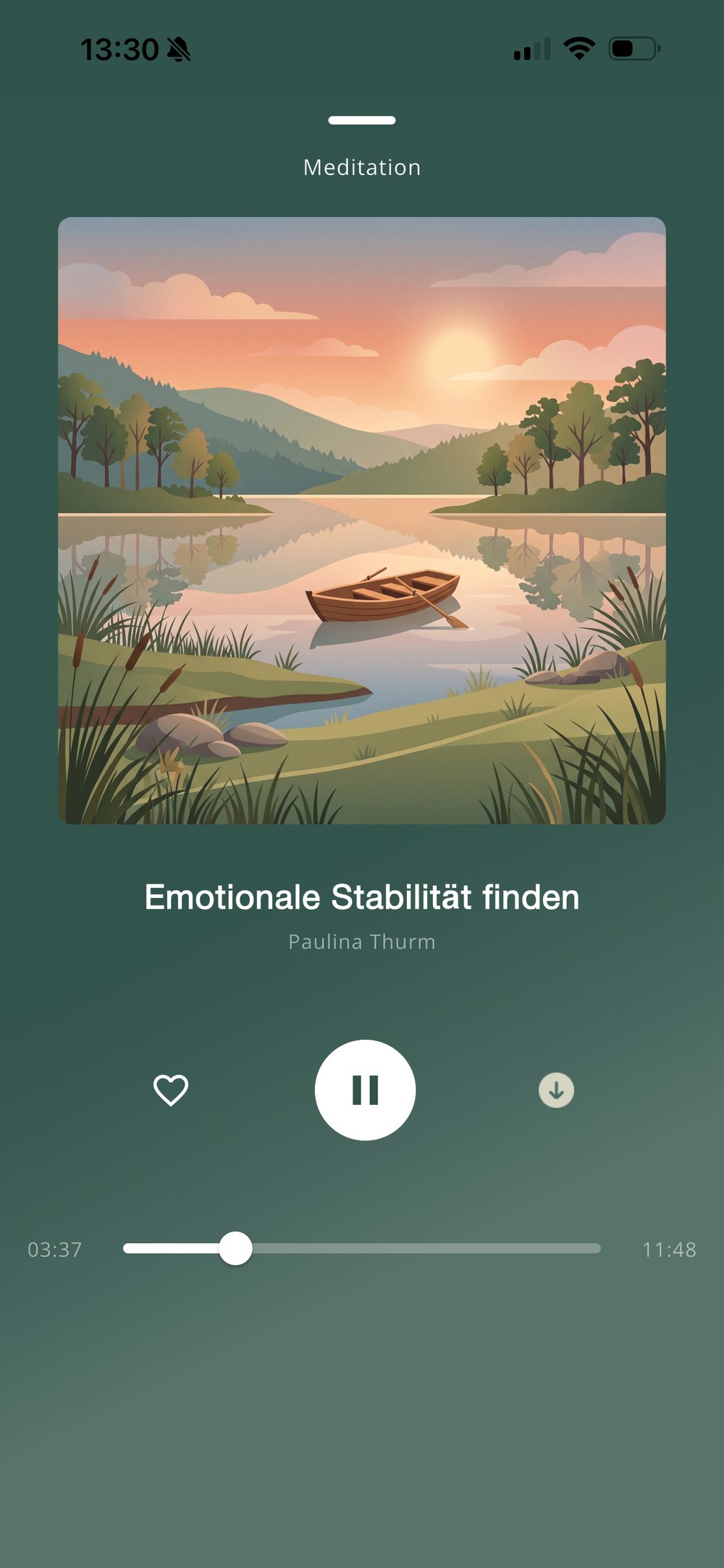 Der Player während einer Meditation