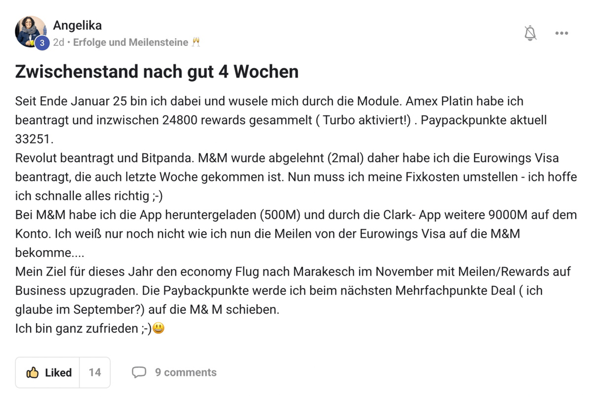 Community-Bewertung Screenshot 17 — Erfahrungsbericht Meilenweit Voraus