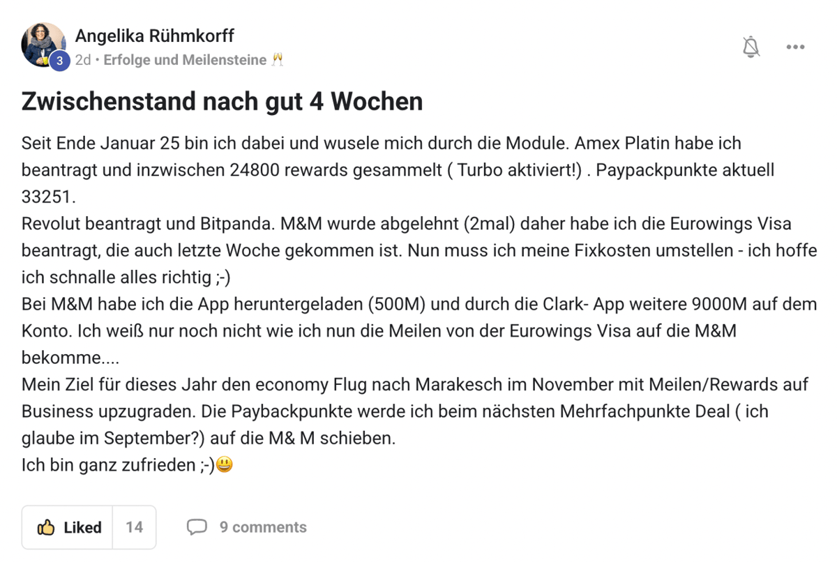 Community-Bewertung Screenshot 10 — Erfahrungsbericht Meilenweit Voraus