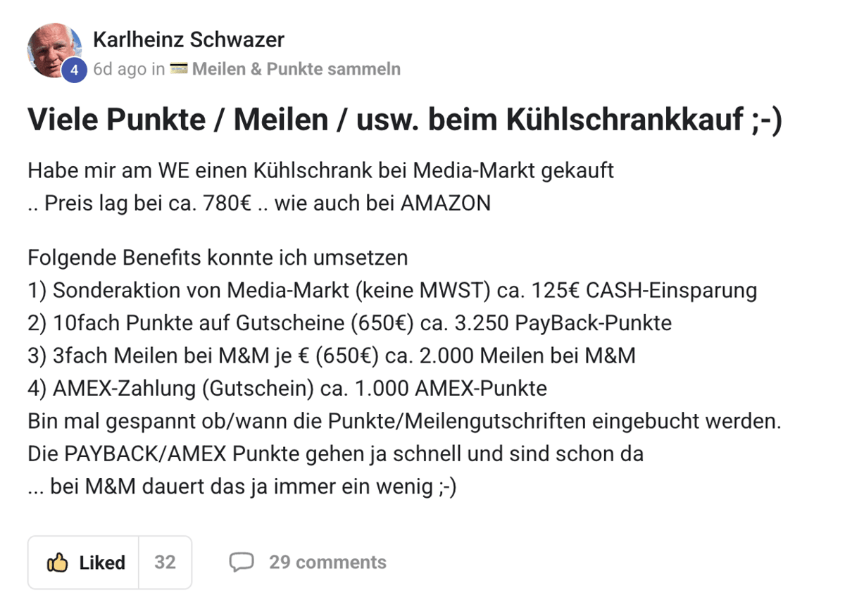 Community-Bewertung Screenshot 11 — Erfahrungsbericht Meilenweit Voraus