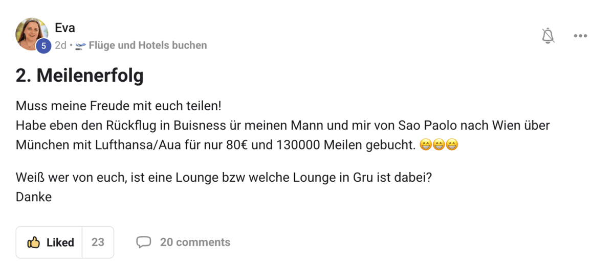 Community-Bewertung Screenshot 21 — Erfahrungsbericht Meilenweit Voraus