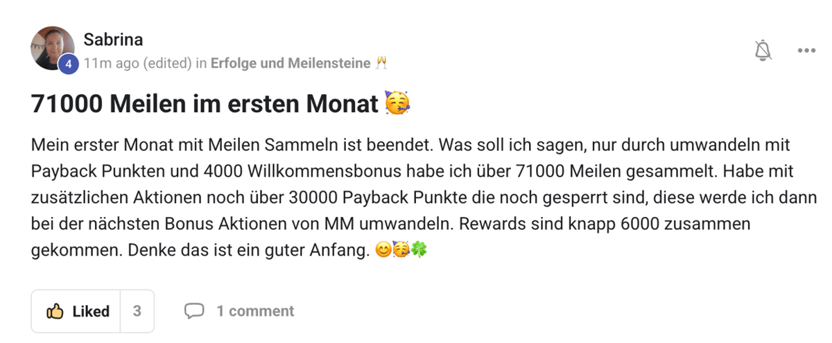 Community-Bewertung Screenshot 23 — Erfahrungsbericht Meilenweit Voraus