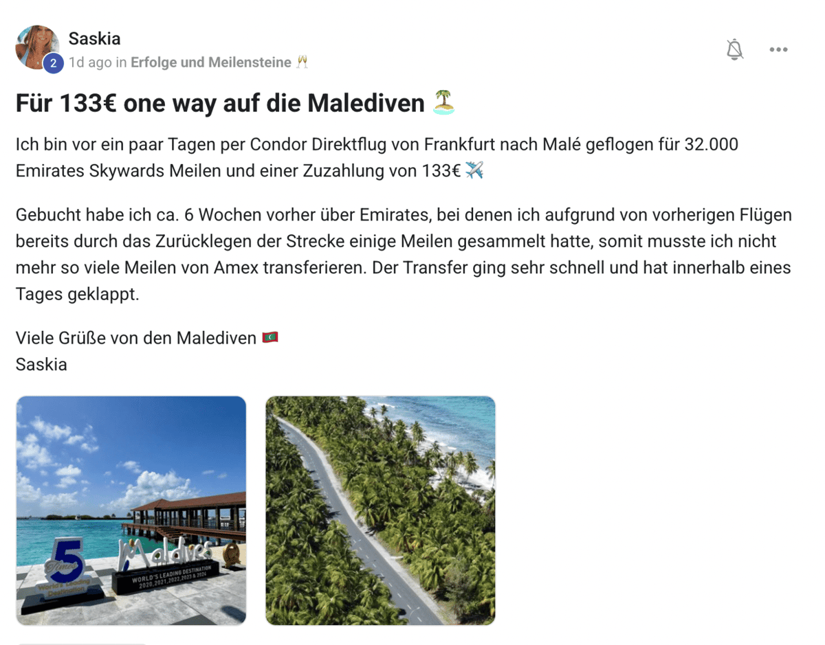 Community-Bewertung Screenshot 14 — Erfahrungsbericht Meilenweit Voraus