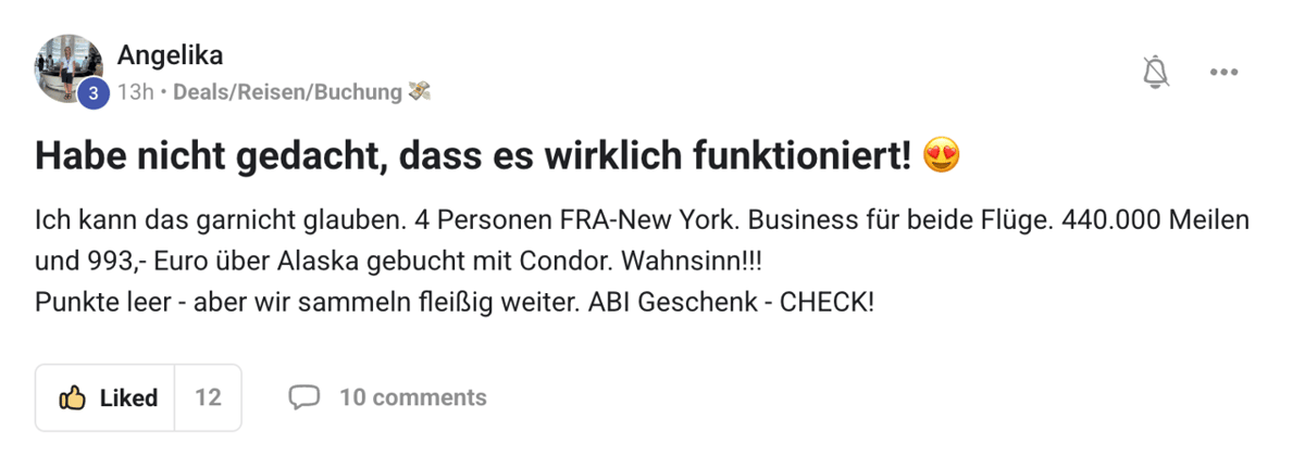Community-Bewertung Screenshot 13 — Erfahrungsbericht Meilenweit Voraus