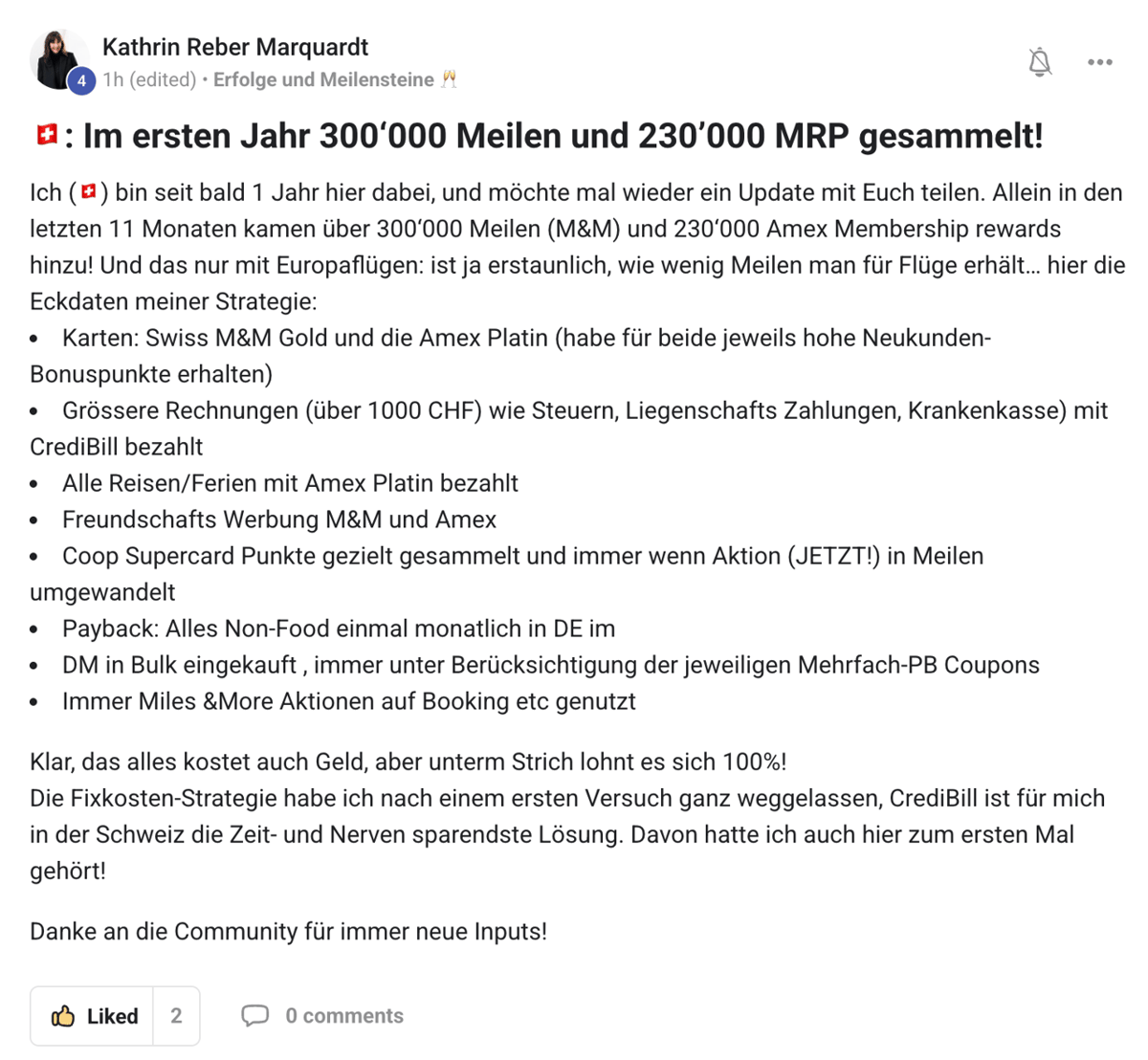 Community-Bewertung Screenshot 3 — Erfahrungsbericht Meilenweit Voraus