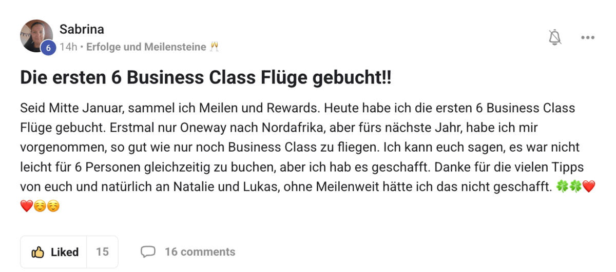 Community-Bewertung Screenshot 16 — Erfahrungsbericht Meilenweit Voraus