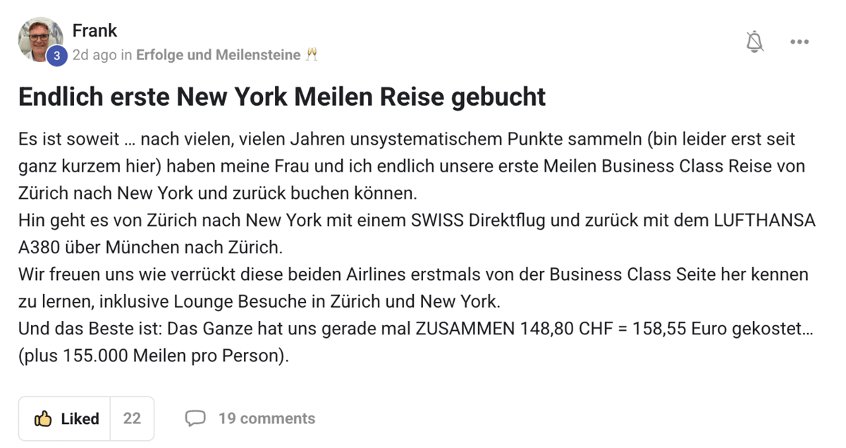 Community-Bewertung Screenshot 20 — Erfahrungsbericht Meilenweit Voraus