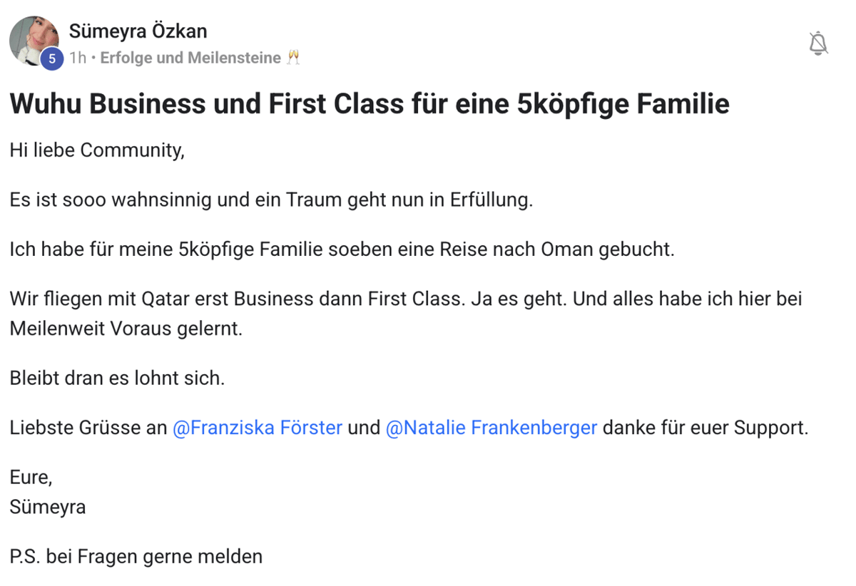 Community-Bewertung Screenshot 5 — Erfahrungsbericht Meilenweit Voraus