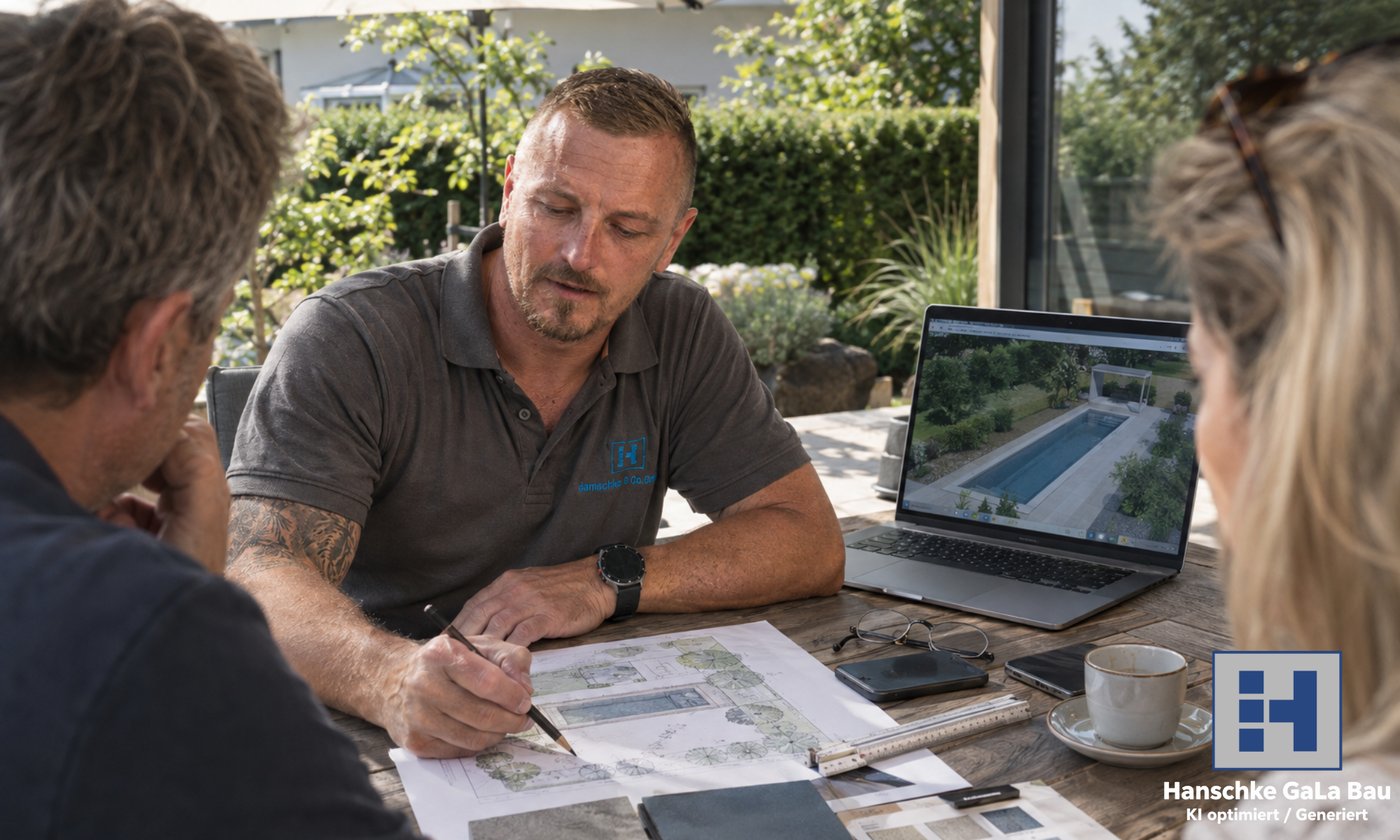 Pool- und Gartenplanung gemeinsam mit dem Kunden, Hanschke GalaBau Regensburg