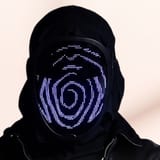 Marktgesicht, anonymer Finance-Mentor mit LED-Maske