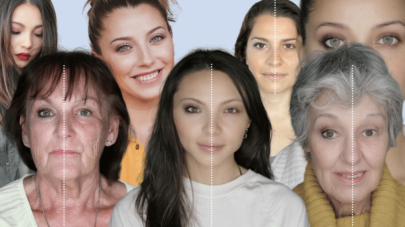 Make-up-Beispiele an Frauen verschiedener Altersgruppen einschließlich Best Age