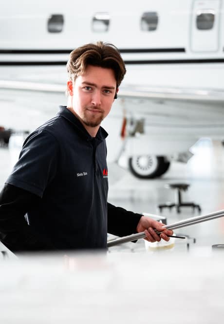 Reel-Produktion im Hangar bei Atlas Air Service