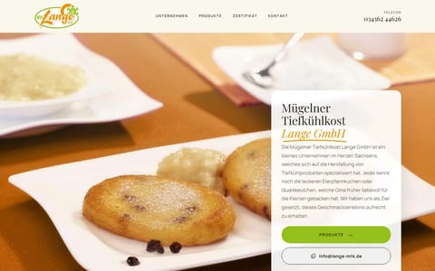 Die Startseite von tiefkuehlkost-muegeln.de in der Desktop-Ansicht