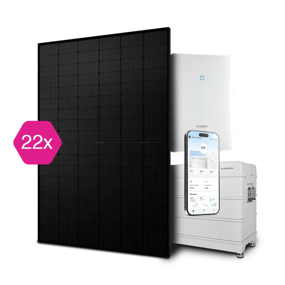 Solar Pro Komplettanlage mit ca. 10 kWp, 22 Modulen und 10 kWh Speicher