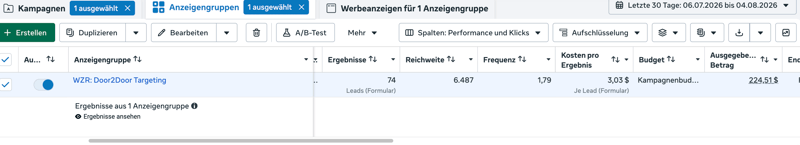 Werbeanzeigenmanager Screenshot