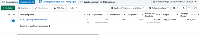 Werbeanzeigenmanager Screenshot