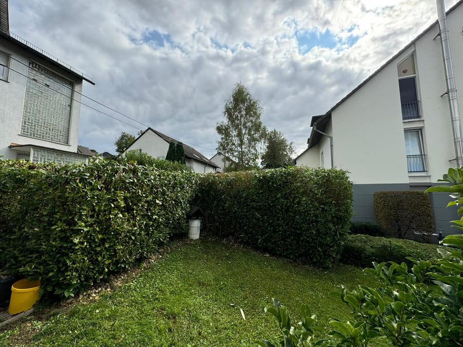 Gepflegte Hecke und Rasen an einem Wohnhaus in Oelde