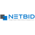 NetBid Logo mit grau-blauem "N" und dem Schriftzug "NETBID Angermann Machinery & Equipment".