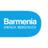 Blaues Barmenia Logo mit dem Slogan „EINFACH. MENSCHLICH.“