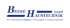 Blaues Logo von Beese Haustechnik GmbH für Gas-, Wasserinstallation, Heizungsbau und Klempnerarbeiten auf schwarzem Grund.