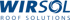 WIRSOL ROOF SOLUTIONS Logo in Blau auf grünem Hintergrund.