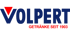 Volpert-Logo mit blauem Text "VOLPERT" und rotem Dreieck, darunter "GETRÄNKE SEIT 1903" in Rot.