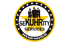 SEKUHRITY SERVICES Logo: Drei Personen auf goldenem Stern, umgeben von schwarzem Ring mit Sternen.