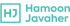 HJ-Logo mit dem Text "Hamoon Javaher" in Türkis auf dunkelgrünem Hintergrund.