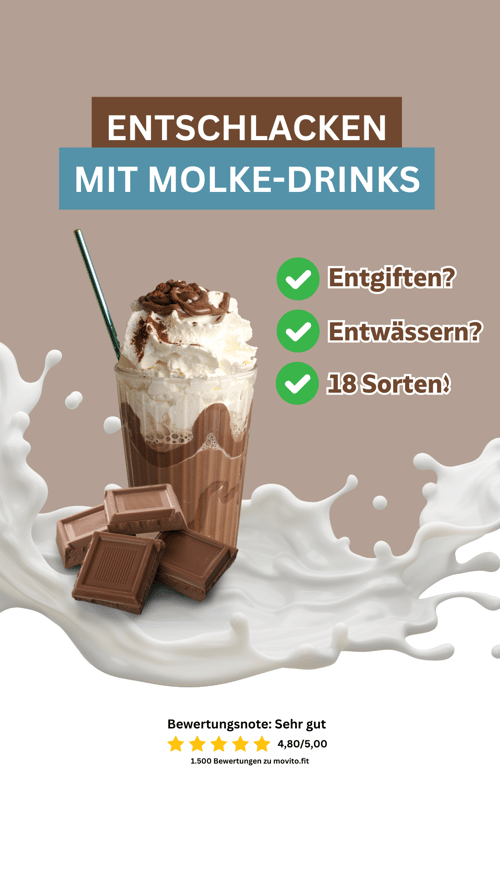 Story-Anzeige für Molke-Drinks in 18 Sorten