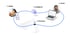 FoxMobile, FoxIntelligence, FoxHardware und FoxPortal Systemdarstellung mit Menschen, Smartphone, Gehirn, Laptop und Router.