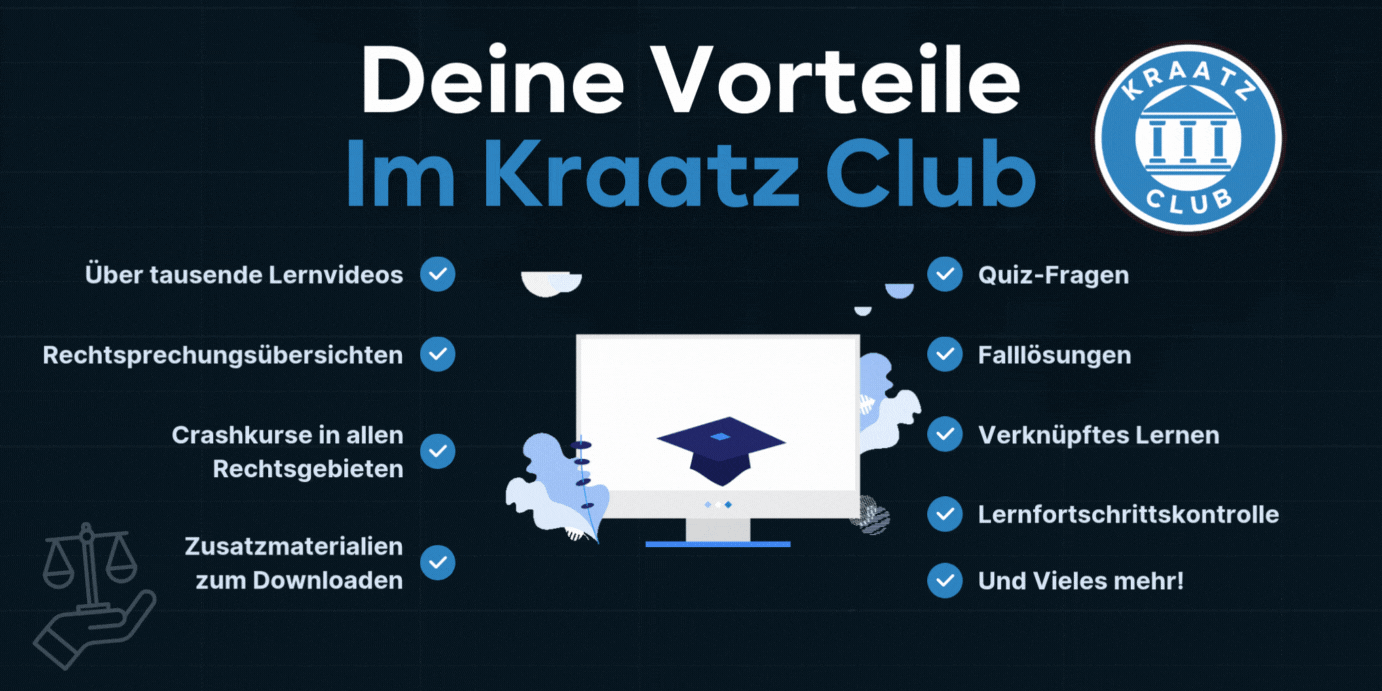 Kostenlose Jura Crashkurse im Kraatz Club Deiner digitalen Jura Lernplattform