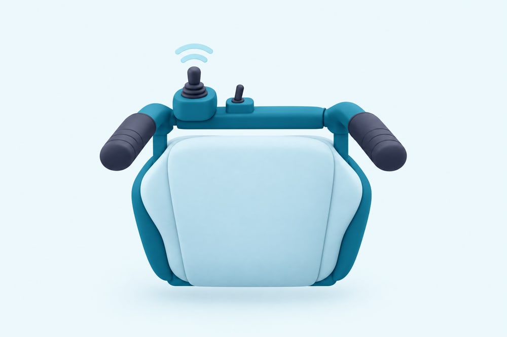 Illustration: Begleiter-Joystick zwischen den Schiebegriffen
