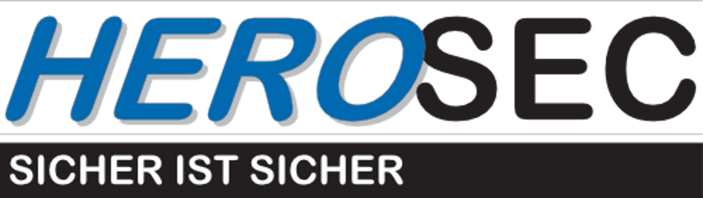 HEROSEC Logo mit dem Text "SICHER IST SICHER".