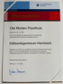 Meisterbrief für Ole Morten Poorthuis im Kälteanlagenbauer-Handwerk von der Handwerkskammer Hamburg, 11. Juni 2022.
