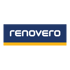 Renovero-Logo: Dunkelblaues Rechteck mit weißem "renovero"-Text und gelbem Streifen darunter.