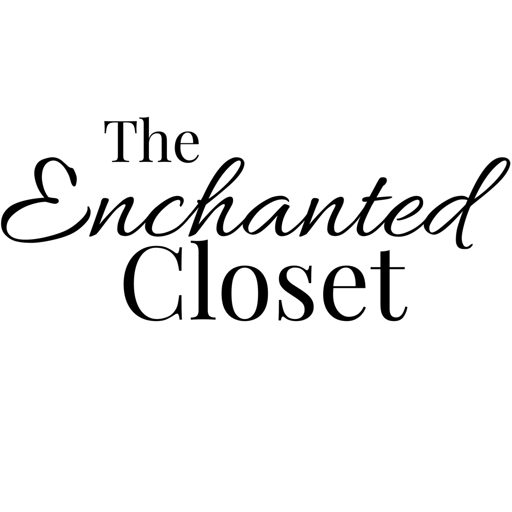 The Enchanted Closet text logo in black script on a dark green background.