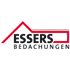 Logo Essers Bedachungen: Rotes und graues Dach über schwarzem Text "ESSERS BEDACHUNGEN" auf grünem Hintergrund.