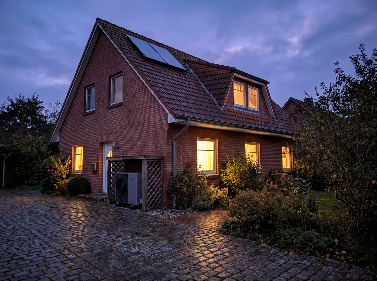 Haus mit Wärmepumpe und Photovoltaik