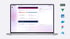 Laptop mit geöffneter Webanwendung, daneben Logos von Django, Vue, TypeScript, Docker, Figma, Azure.