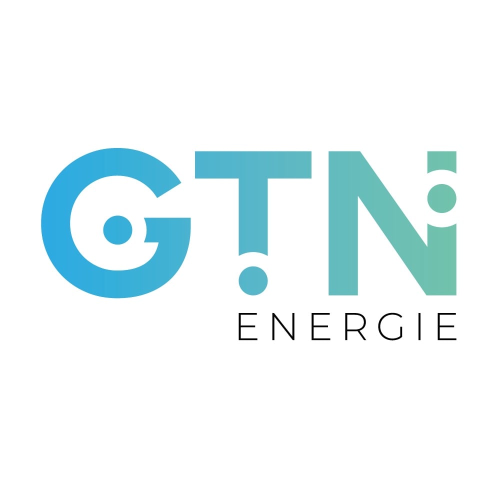 GTN ENERGIE Logo in Blau- und Grüntönen mit Punkten auf den Buchstaben.