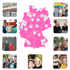 Karte von Deutschland mit 22 bunten Standort-Pins, umgeben von 8 Fotos von Menschengruppen und einem Gebäude.