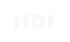 Weißer Text "HDI" auf dunkelgrünem Hintergrund.