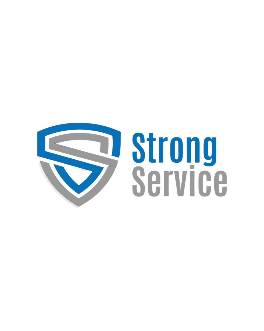Schild-Logo mit S-Initialen und dem Text "Strong Service".
