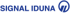 Blaues "SIGNAL IDUNA"-Logo mit einem umrandeten Kreis und einem kleineren Kreis im Inneren auf der rechten Seite.