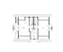 Grundriss mit Abstellraum, Zimmer, Bad, Flur, Empore, Bad und Kinderzimmer, zwei Balkonen und Loggia.