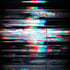 Abstrakter digitaler Glitch-Effekt mit horizontalen Streifen in verschiedenen Farben auf schwarzem Hintergrund.