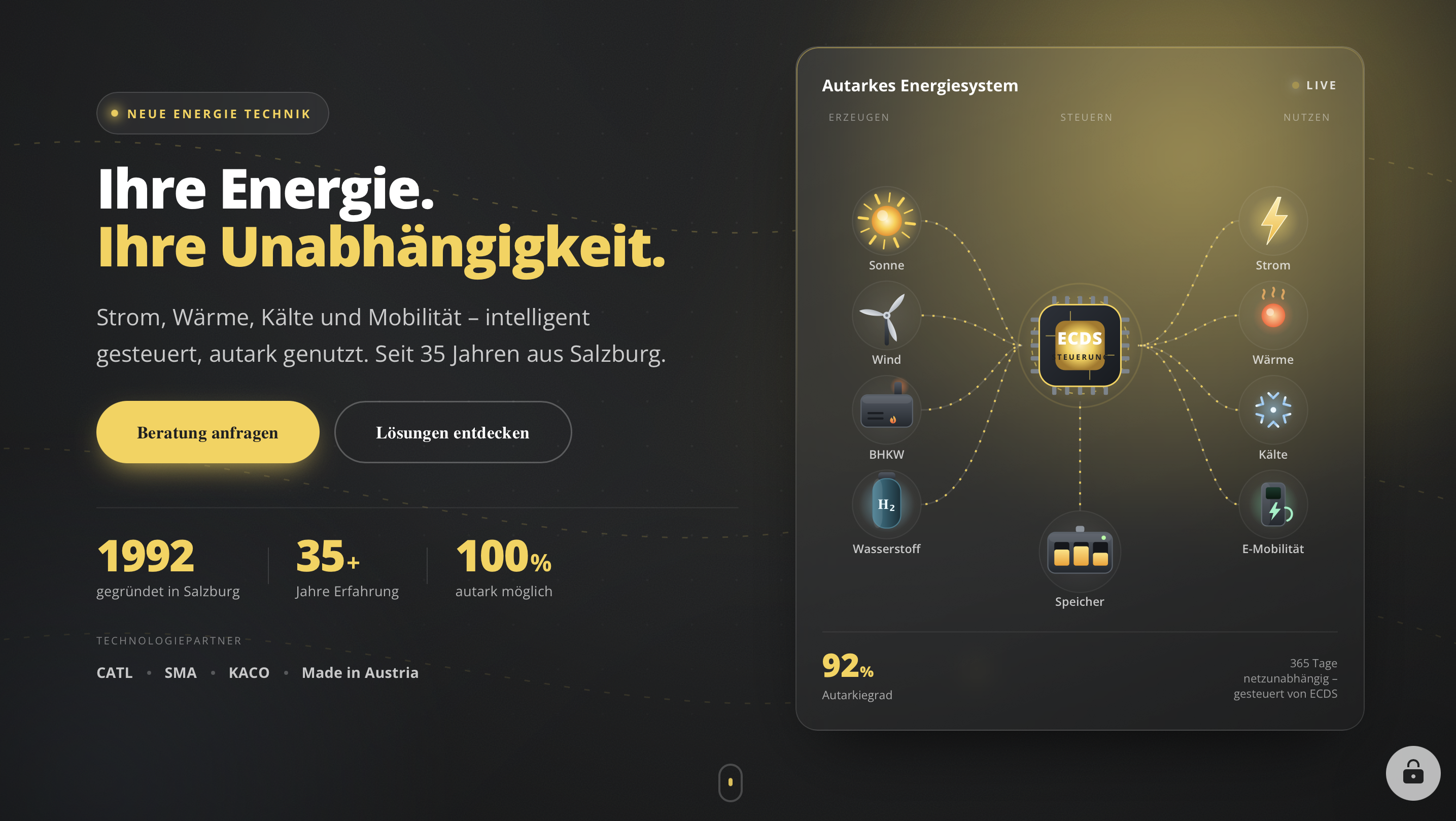 Website von NET – Neue Energie Technik