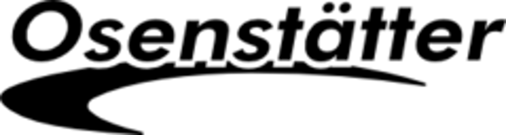 Osenstätter Logo, schwarzer Text mit einem unterstrichenen Bogen auf grünem Hintergrund.