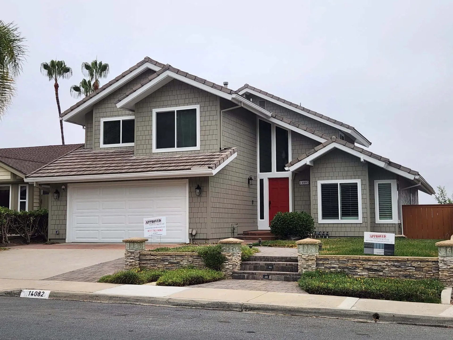 Fire-resistant fiber cement siding installation and window replacement in San Diego
